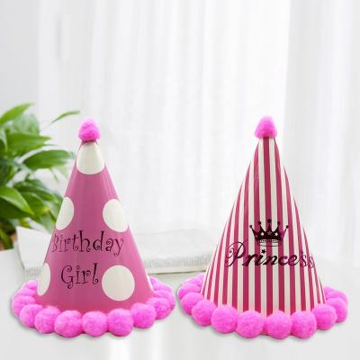 China New Customized Plush Handmade Make Paper Birthday Hats for sale