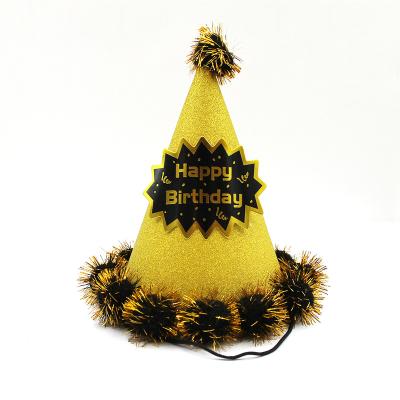 China Cute Party Decoration Party Paper Glitter Birthday Hat For Kids for sale