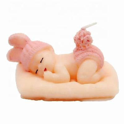 China Cute High Quality Flameless Sleeping Baby Birthday Cake Decoration Souvenirs Christmas Gifts Favor Baby Candle for sale