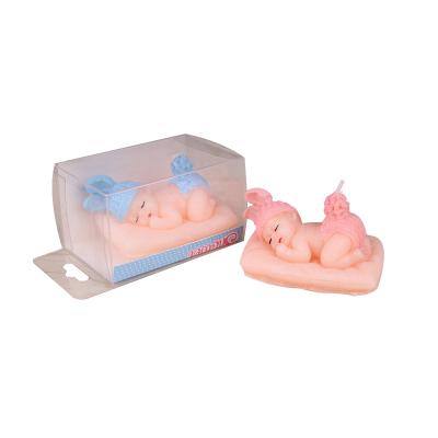 China Flameless Kids Birthday Mini Lovely Sleeping Baby Pink Candle for sale