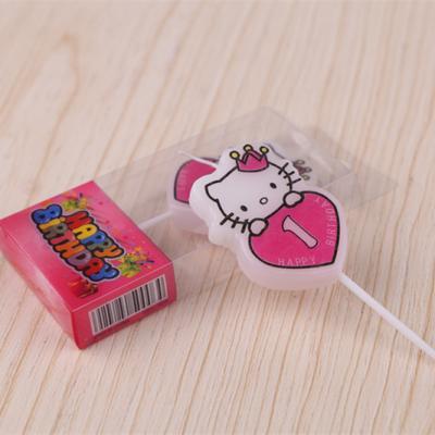 China Wholesale Creative Flameless Hello Kitty Number Birthday Amazing Candle for sale