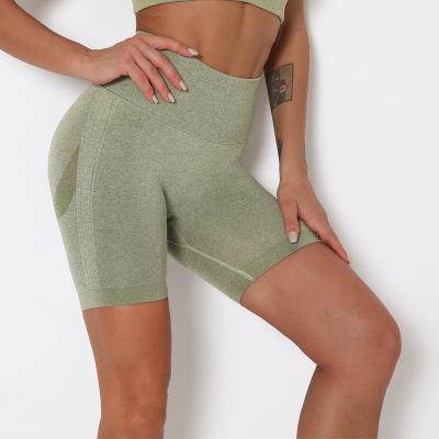 China Women Breathable Booty Ruched Butt Crac! crack! Lifting Up Seamless Workout Biker Short High Waist Yoga Shorts for sale