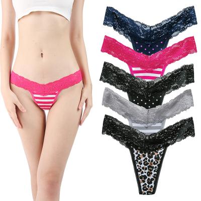 China Wholesale Breathable Female G-String Lingerie Underwear Panties Seamless Transparent Briefs Lace Up Cotton Panties Thong for sale