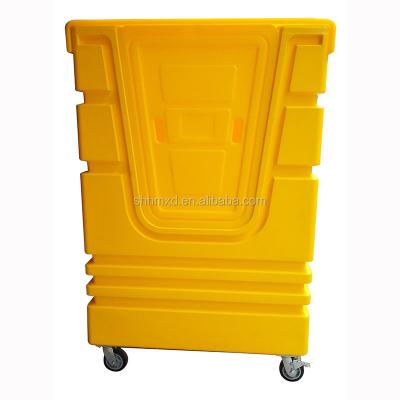 China Plastic Storage Laundry Cage Trolley With Cover Lid for sale