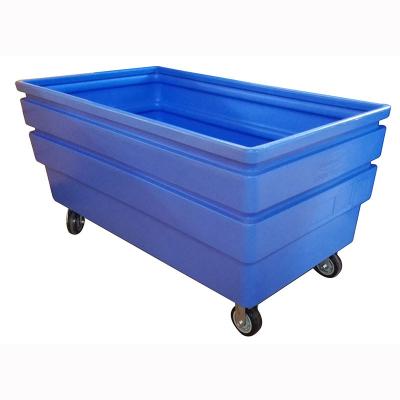 China Virgin polyethylene (PE) plastic laundry cart, laundry bulk cart, cube plastic canvas truck for sale