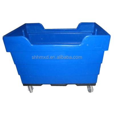 China Blue Plastic Hotel Trolley Laundry Trolley For Hotel for sale