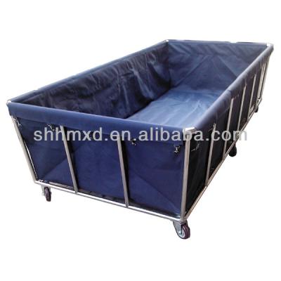 China Hotel Trolley Stainless Steel And Canvas Laundry Trolley for sale