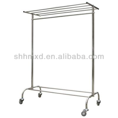 China Transport Clothes Stainless Steel Clothes Rack Trolley For Laundry for sale