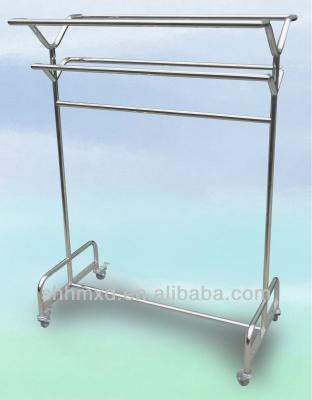 China Hotel Trolley Stainless Steel Coat Hanger Rack Stand for sale