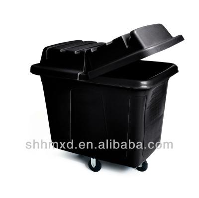 China Beautiful Hotel Trolley Hotel Plastic Laundry Cart With Cover for sale