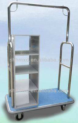 China Hotel Trolley Stainless Steel Hotel Clothes Trolley With Hanger for sale