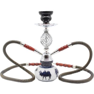 China Straight Type Hookah Pipe Glass Hookah 2 Hookah Shisha Bowl Camel Set for sale