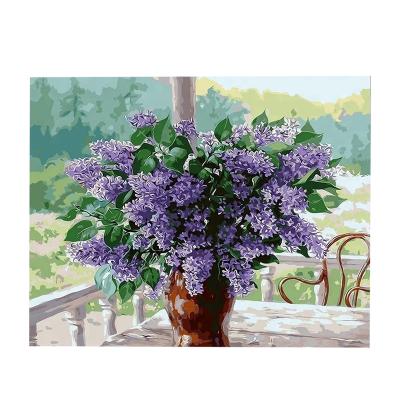 China Impressionist Canvas Art Flower Lavender Picture Impressionists Living Room Decoration Painting By Number for sale