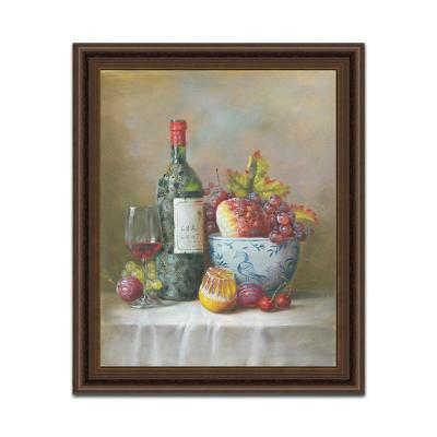 China Traditional Wholesale Wine Bottle Still Life Da Marsh Fruit Oil Painting Reproduction From China for sale