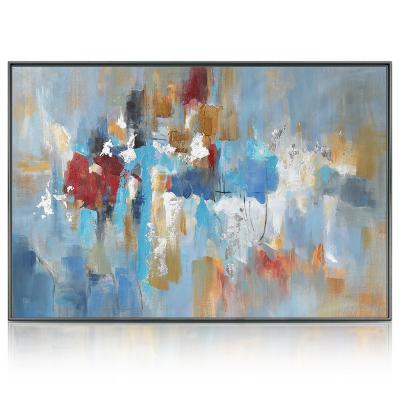 China Abstract Hand Painted Oil Painting Canvas Art Home Decoration Blue Abstract Acrylic Wall Texture Large for sale