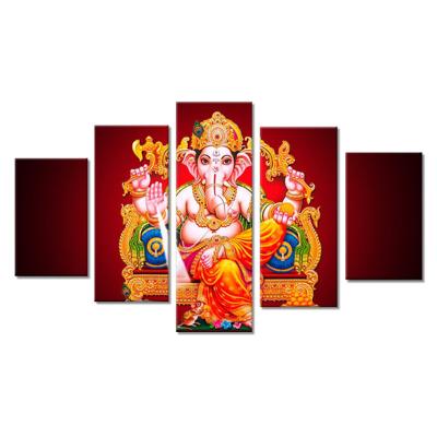 China Inspired Wall Art Indian God Ganesha Painting Contemporary Home Decor Wall Hanging for sale