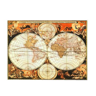 China Wholesale Old Traditional Columbus World Map Canvas Printed Wallpaper for sale