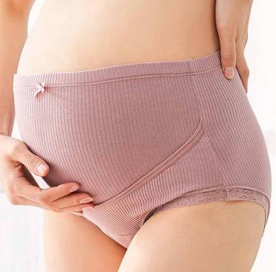 China Antibacterial Hot Selling High Waist Plus Size Maternity Panties Pregnant Women Adjustable Underwear Women Bulge Support Panties for sale