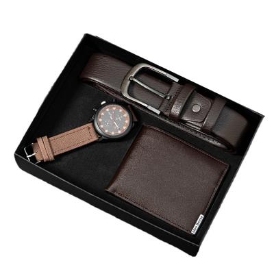 China Smart Temperature Control 55 Degree Attack High End Promotion Gift For Business Watch Luxury Wallet 3 In 1 Box Mens Birthday Gift Set for sale