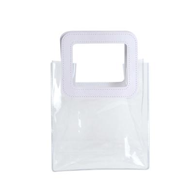 China Latest Design Top Quality PVC Transparent Folding Gift Tote Bags for sale