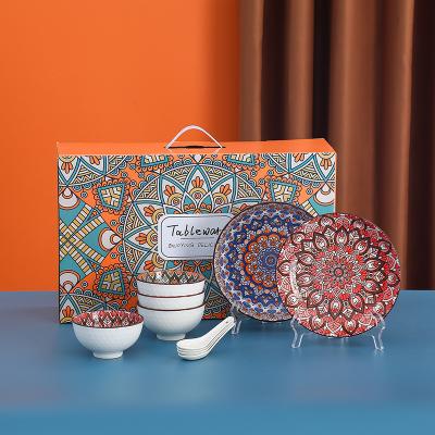 China Trendy / Bohemian Promotional Gifts For Business Activities Party Ceramic Tableware Gift Set for sale