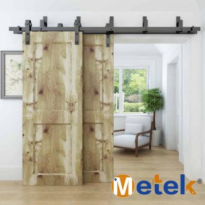 China Interor Doors Hot Selling Barn Door Hardware Double Sliding Door System With Bypass Connector for sale