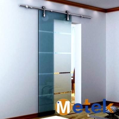 China Sliding Barn Unique Modern Style Interior Frameless Glass Door And Sliding Hardware for sale