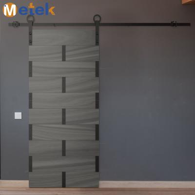 China Decoration Wooden Barn Door Hardware Safety Sliding Door Design With Grille for sale