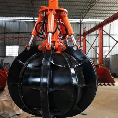 China Excavator Parts Q345B Orange Peel Grab Rotary Log Grapple Excavator Bucket for sale