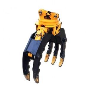 China Custom Color Excavator Rotating Grapple , Rotating Log Grapple For Mini Excavator for sale