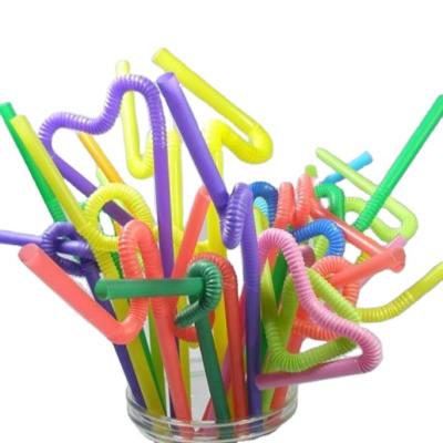 China Disposable Artistic Disposable Use Plastic Colorful Drinking Straw for sale