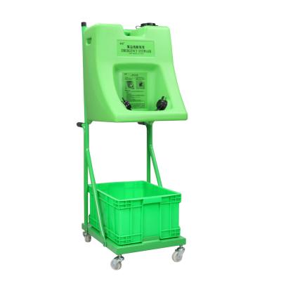 China 16 Gallon PE Eye Wash BTBG60-C1 Portable Emergency Eye Wash Station With Trolley for sale