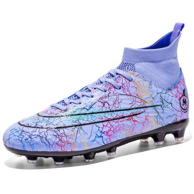 China PVC Customized High Top Mens Football Boots Turf FG Non-Slip Soccer Shoes Soccer Shoes for sale