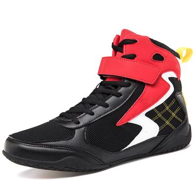 China Rubber Professional Training Customized Logo Boxing Shoes Fitness Gym Wrestling Boxing Shoes for sale