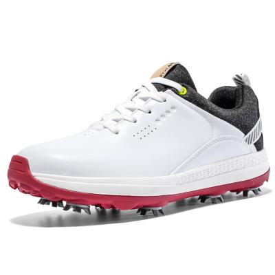 China Factory Supply Professional Waterproof TPR Leather Spike Sport Golf Shoes for sale