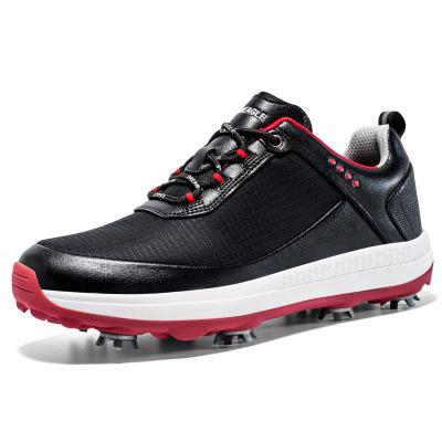 China Outdoor TPR Professional Large Size Leather Spike Sport Golf Shoes For Factory Supply for sale