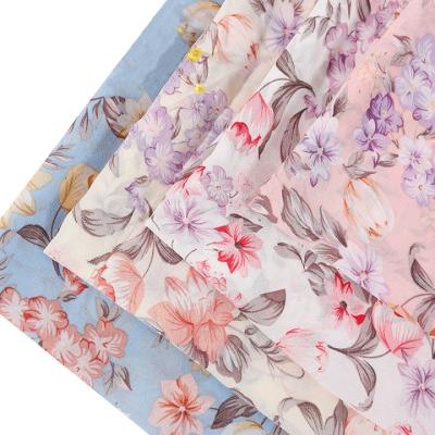 China 100% Memory Polyester Print Chiffon Textiles Chiffon Floral Print Fabric For Dress for sale