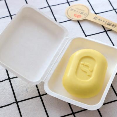 China Disposable Pulp Molding Clamshell Soap Packaging Box , Molded Paper Clamshell Box for sale