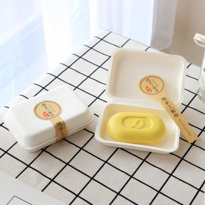 China Disposable Pulp Molding Clamshell Soap Packaging Box Molded Clamshell Paper Box for sale