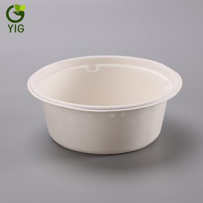 China Disposable Eco-friendly Sugar Cane Tableware Set Bagasse Paper 12OZ Pulp Bowl for sale