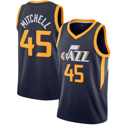 China Latest UTAH City Edition Breathable Jazz #45 MITCHELL Custom Logo Basketball Uniforms Sportswear Wear 32 Malone 27 Gobert Tank Tops for sale