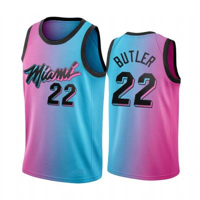 China Pink Blue 13 Adebayo 14 Tyler Herro 22 Jimmy Butler 3 Miami City Wade Logo Breathable Custom Tank Top Basketball Uniforms City Edition for sale