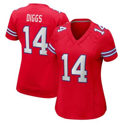 China Bill Josh Allen RED Wear 17 Stefon Diggs 14 American Football Buffalo City Pitched Wholesale Jersey Women's Breathable RED Wear for sale