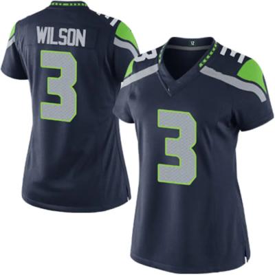 China Antibacterial Drop Shipping Seattle Stitched Womens American Football Jersey Seahawks Navy Team Uniform #3 Wilson #14 Metcalf #54 Wagner for sale