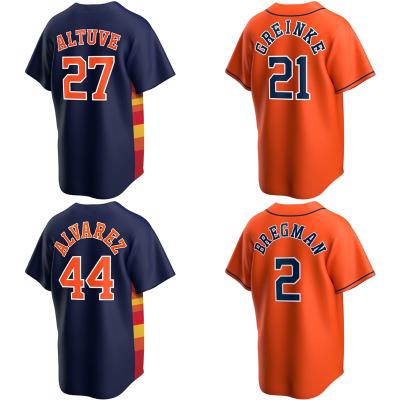 China Wholesale Men's Houston City Breathable Baseball Jersey #27 Jose Altuve #2 Bregman # Alvarez Astro Cheap White Pique Uniform High Quality for sale