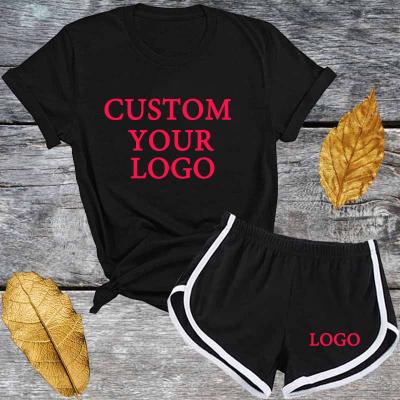 China QUICK DRY Women Tracksuit Summer Fashion Print T Shirt +Short 2 Pieces Set Women Sports Team Custom Your Logo for sale