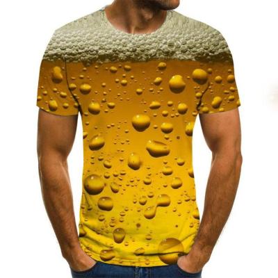 China New QUICK DRY Beer 3D Digital Printing T Shirt Men's Fashion Round Neck Caual Short Sleeve T-Shirt for sale