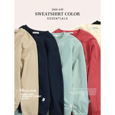 China Embroidery 2021 Autumn New Hoodies Men's Casual Waterproof Sweatshirt O-neck Minimalist Logo Plus Size Basic Pullover SI980547 for sale