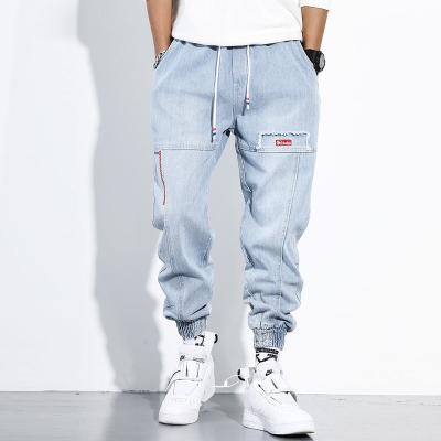 China New Breathable Hip Hop Harem Jeans Pants Men Loose Joggers Denim Sweatpants Korean Ankle Length Streetwear Casual Pants for sale