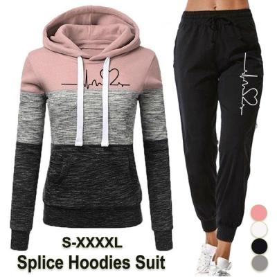 China New Breathable Fahsion Women Sports Ladies Tracksuits 2 Piece Suit Casual Hoodies+ Pants Set Jogging Pants for sale